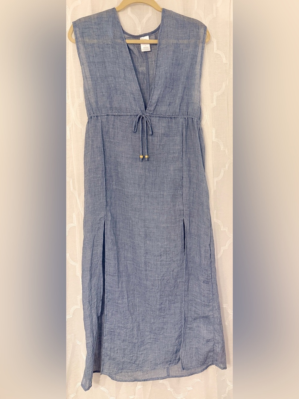 Kona Sol Blue Gauze Swim Cover Up Dress Size Small